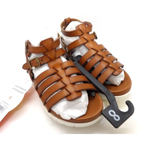 Girl's Brown Gladiator Leather Sandal size 8 NWT - Picture 2 of 5
